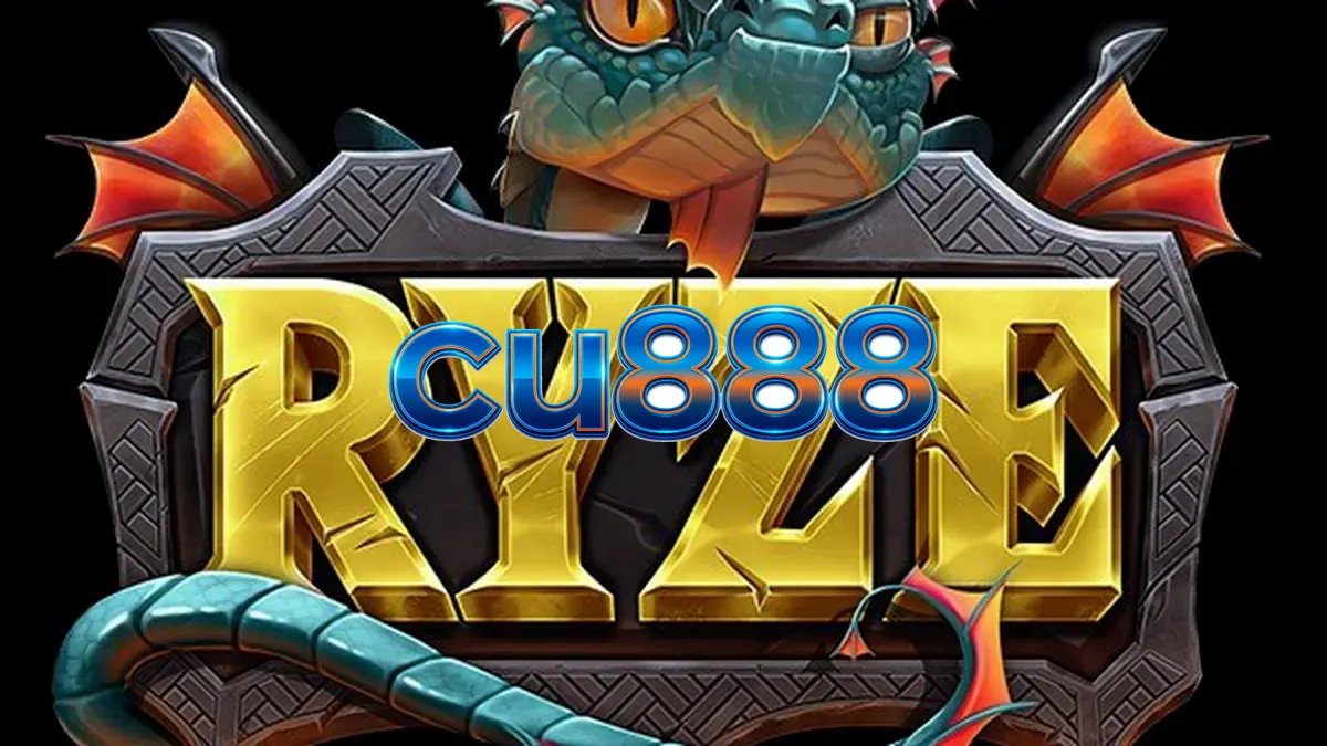 Pemandangan visual naga dan harta karun dalam permainan slot Ryze